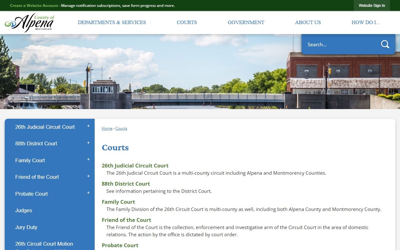 Alpena County court records after jail arrest courts hub